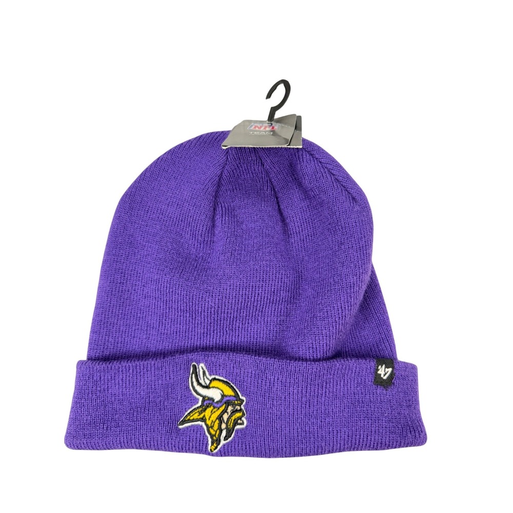 47 Brand Minnesota Vikings NFL‎ Beanie Hat Purple Cuffed Knit Stocking Cap OSFA